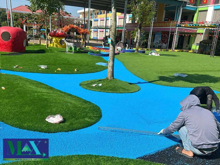 Cung cấp và thi công công sân cao su EPDM trường mầm non