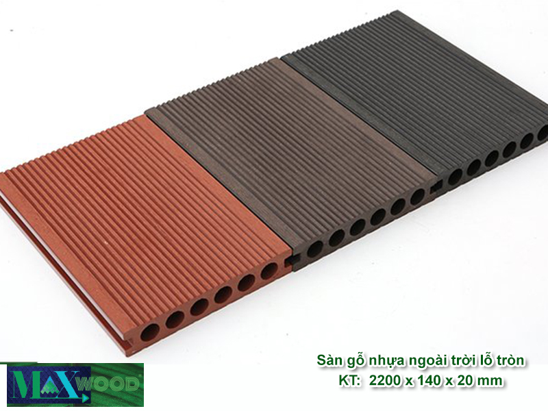 Sàn gỗ nhựa ngoài trời lỗ tròn Maxwood162