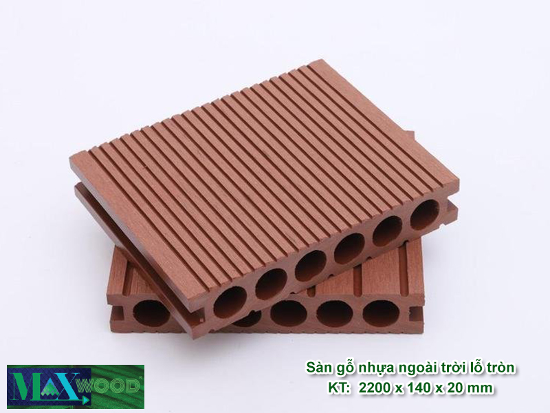 Sàn gỗ nhựa ngoài trời lỗ tròn Maxwood159