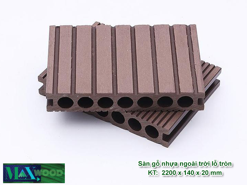 Sàn gỗ nhựa ngoài trời lỗ tròn Maxwood