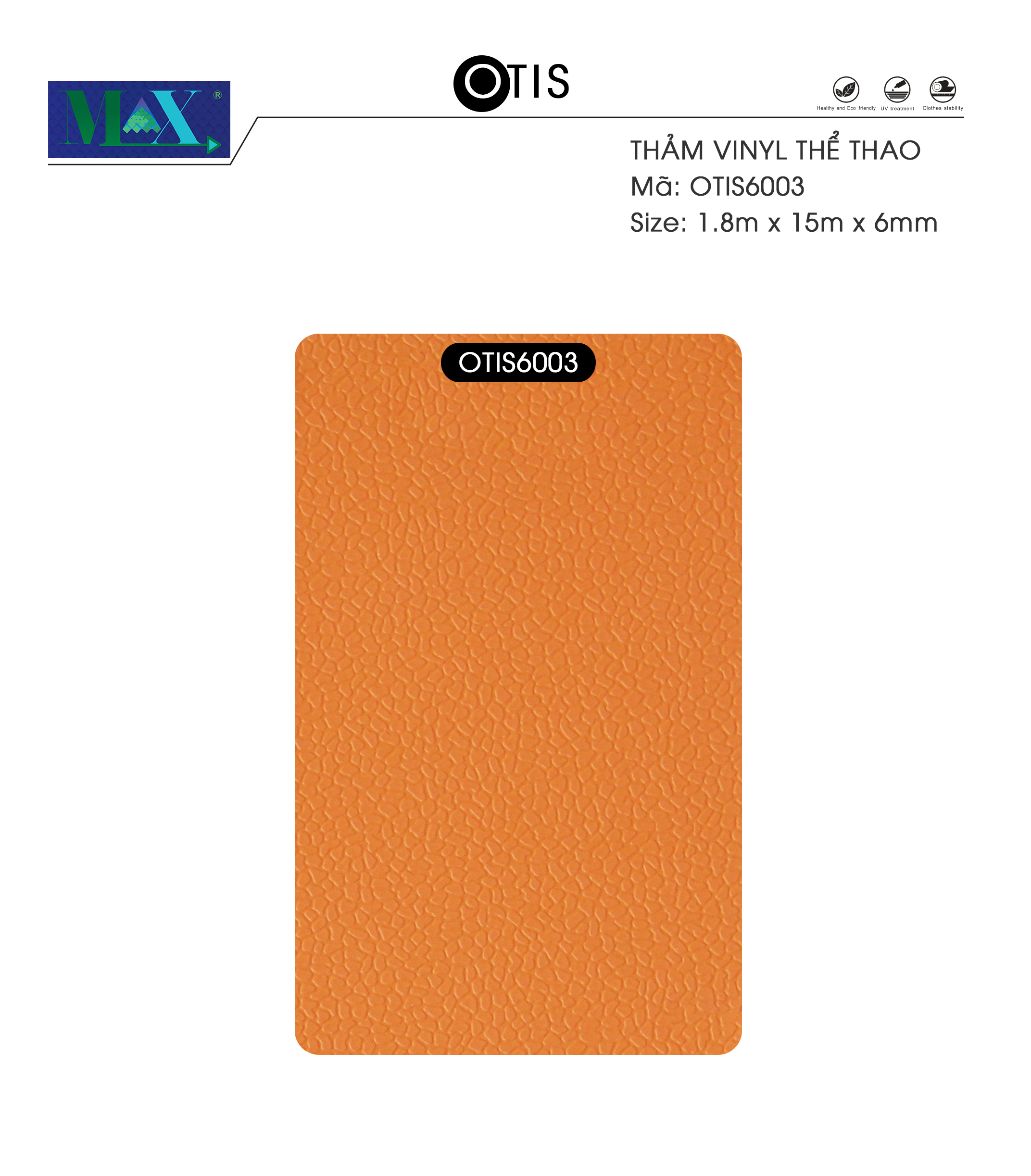 Sàn Vinyl Thảm Vinyl thể thao Otis vân đá nhỏ 6mm276