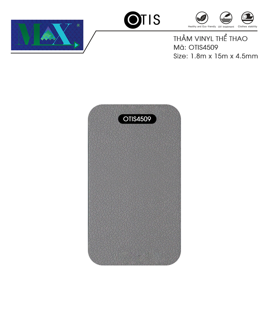 Sàn Vinyl Thảm Vinyl thể thao Otis vân đá nhỏ 4.5mm289