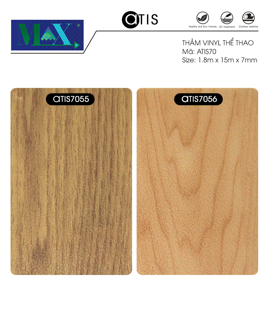 Thảm Vinyl thể thao Otis vân gỗ 7.0mm325