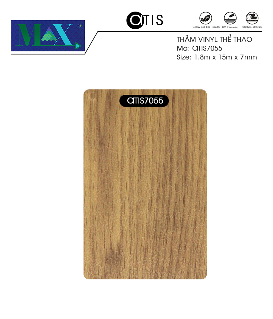 Thảm Vinyl thể thao Otis vân gỗ 7.0mm324